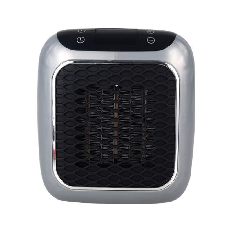 Sleek white square MaxHeat 800W wall heater with a modern design and digital display